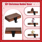 Zhengmy 12 Pcs Dark Wood Christmas Stocking Hangers for Mantel - Image 4