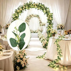 6FT Eucalyptus Garland with Lights, 96 LED Artificial Silver Dollar Eucalyptus Vine with Flowers, 8 Modes Timer Battery Operated Lighted Greenery Garland for Wall Bedroom Wedding Farmhouse Home Decor - Image 5
