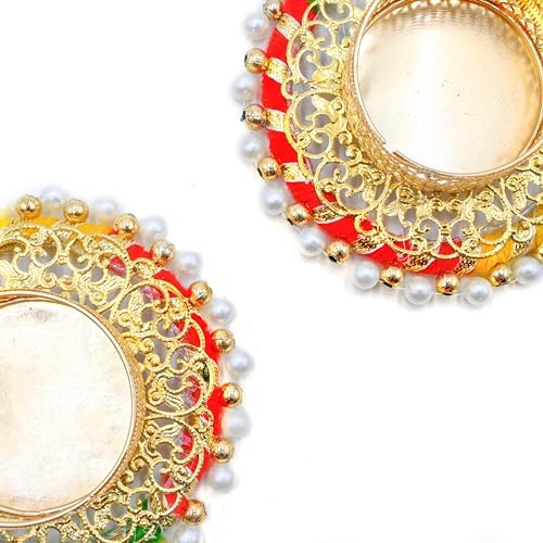 Pack of 75 Indian Decorative Tea Light Candle Holders Traditional Handmade Diya Lamp for Pooja, Diwali Decoration and Festival Gifts for Home - Image 2