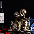 Skull Decor Halloween Decoration: Skeleton Couple Figurines Resin Gothic Statues Vintage Home Decor for Shelf Table Mantel Collectible Wedding Gift (A-Small) - Image 5