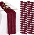 30 Pack Cheesecloth Table Runner 10FT Burgundy Red Table Runner Boho Gauze Cheese Cloth Table Runners Long Rustic Sheer Table Decorations for Wedding Party Baby Bridal Shower Birthday Holiday Home by Showgeous