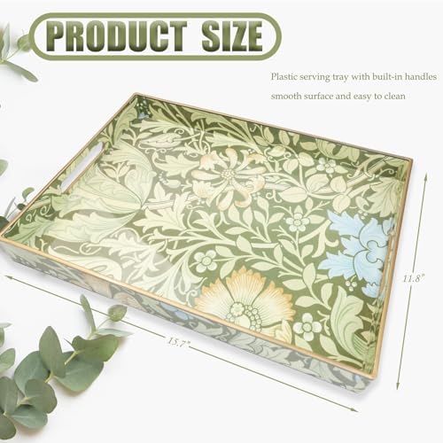 Spsyrine Plastic Serving Tray with Handles for Coffee Table, Compton - Image 3