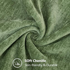 decorUhome Soft Chenille Olive Green Throw Pillow Covers 24X24 Set of 2 - Image 5