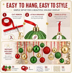 36 Pcs Christmas Balls Ornaments for Ceiling, Red, Green, Gold - Image 3