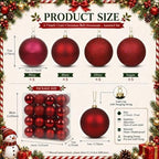 Soulchen 20 Pcs Red Christmas Ball Ornaments 2.75" Burgundy Tree Decoration - Image 2