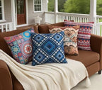 Couch Bohemian Patterned Throw Pillow Covers 20X20 Inch Set of 4 Square Farmhouse Decorative Cushion Covers Boho Vintage Pillow Cases for Sofa Living Room Bedroom Outdoor Patio Porch - Image 5