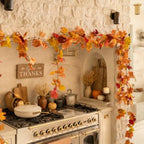 CQURE 36 Pack Fall Leaf Garland, Total212.4Ft Artificial Fall Vines Autumn Garland Fall Maple Leaves Thanksgiving Decor for Home Wedding Fireplace Party - Image 5