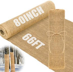 Buryeah 1 Pack 80 Inch X 66 ft Burlap Fabrics Roll Natural Jute Garden by Buryeah