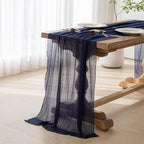 10Pcs Navy Cheesecloth Table Runner 120 Inches for Party Boho Home Decor - Image 2