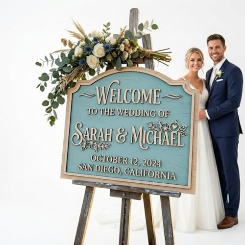 Personalized Oceanfront Arch Wedding Welcome Sign - Custom 3D Wood Beach Ceremony Entrance & Coastal Reception Board for Tropical Seaside Venue - Multiple Sizes - Image 6