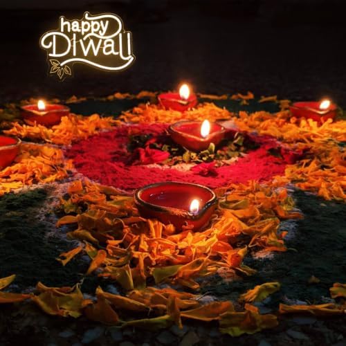 Happy Diwali Neon Sign Lotus Flower LED Signs for Bedroom Deepavali Decor - Image 7