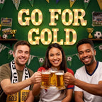 Honoson 9 Pcs Go for Gold LED Lights up Sign Sports Theme Party Decoration - Image 4