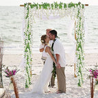 U'Artlines 10Pcs 7.2 Ft/Piece Artificial Wisteria Garland White - Image 2