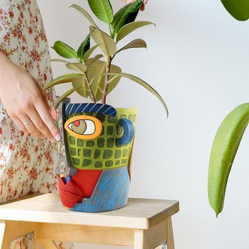 Midogaigai Abstract Face Planter Pots for Indoor Plants&Flowers Home Decor - Image 7