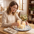 Mother of Pearl Decorative Tray with Metal Handle, Retro - Image 5