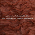 35x72 Inch Terracotta Cheesecloth Table Runner Fall Boho Wedding Decor - Image 3