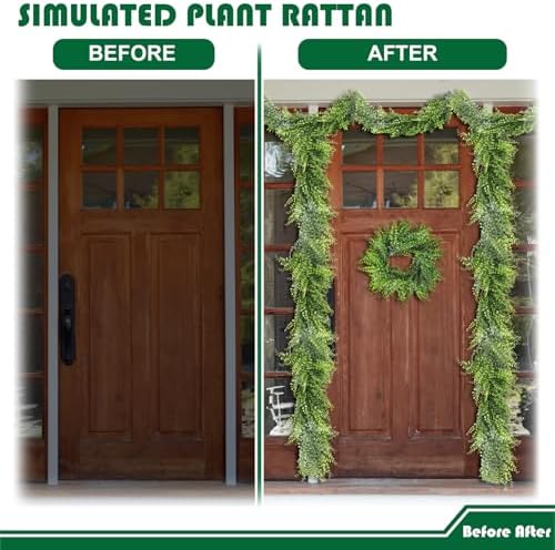 Fake Hanging Plants 4Pc-20 Artificial Ivy Vines, UV Resistant Greenery Ivy Leaves Garland with Flowers for Wedding Outdoor Decoration Home Indoor Wall Décor - Image 2