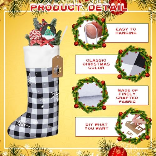 Shinymoon 12 Pack Christmas Stockings Bulk, Green, Red, White, Cute - Image 2