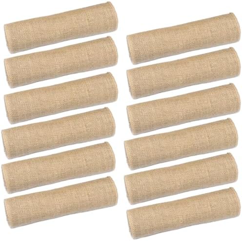 Tosnail 12 Pack 12" x 71" Burlap Table Runners, Rustic Jute Fabric Roll, Vintage Wedding Decorations, Brown Party Runner, Dinner Table Mats Placemats for Home Decor, Outdoor Wedding, Party, Events by Tosnail