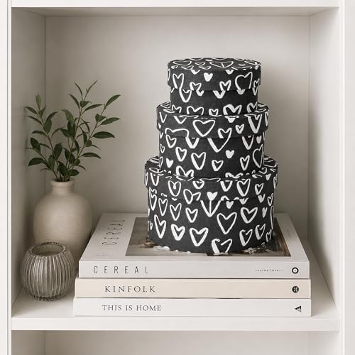 Sarah's Hat Boxes – White Heart Decorative Gift Box Set of 3 | Elegant Reusable Storage Boxes for Gifts, Keepsakes, Jewelry, or Special Items | Unique Printed Design - Image 5