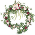Ling's moment Burgundy Eucalyptus Flower Garland Wedding Arch 9 FT by LingsMoment