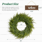 26 Inch Winter Wreaths for Front Door: Large Real Touch Norfolk Pine Wreath with Welcome Sign - Christmas Artificial Green Wreath for Farmhouse Porch Windows Wall Table Indoor Outdoor Home Decor - Image 4