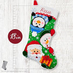 Bucilla Felt Applique 18" Stocking Making Kit, Curious Christmas Crew, Perfect for DIY Arts and Crafts - Image 2