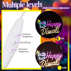 Glooglitter Diwali Oil Lamp Neon Sign LED Light Wall Decor, Happy Diwali - Image 5