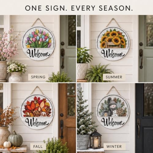 16 Pcs Interchangeable Welcome Sign for Front Door,Magnetic Welcome Sign，A - Image 5