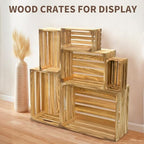 6 Pcs Wooden Crates for Display, Nesting Wood Crate for Storage, 6 Size - Image 4