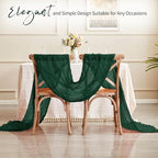 28 Pack Emerald Green Cheesecloth Table Runner 17x108 Inch Semi Sheer Boho Gauze Cheese Cloth Fabric Table Runners, for Wedding Party Baby Shower Birthday Home Decor Garden Farmhouse - Image 6