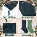 Syhood 6 Pcs Cable Knit Christmas Stockings Large Christmas Stocking, Fresh - Image 3