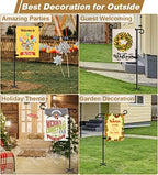 51 Inch Tall Garden Flag Stand Holder with 5 Prong base, Yard Flag Pole Holder for 12x18 Outdoor Small Flag Decor with Two Spring Stoppers and a Tiger clip, 2 Pack - Image 7