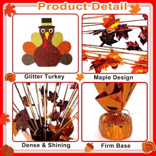 Thanksgiving Turkey Centerpiece Maple Leaves Fall Table Decoration - Image 2