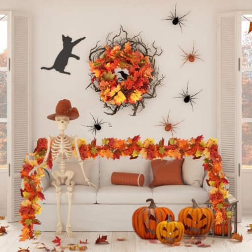RECUTMS 6 Pcs Fall Maple Leaves Garland for Table Centerpieces Decorations - Image 6