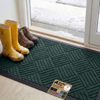 GORILLA GRIP WeatherMAX Door Mat, Indoor Outdoor Use, 47x35, Green Diamond by GorillaGrip