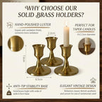 Bronze Wine Glass Metal Candlestick Holders -Vintage Modern Metal Taper Candle Holders, Decorative Centerpiece for Table Mantel, Wedding Kitchen Home Decor, Wedding Gift,18Pcs - Image 3