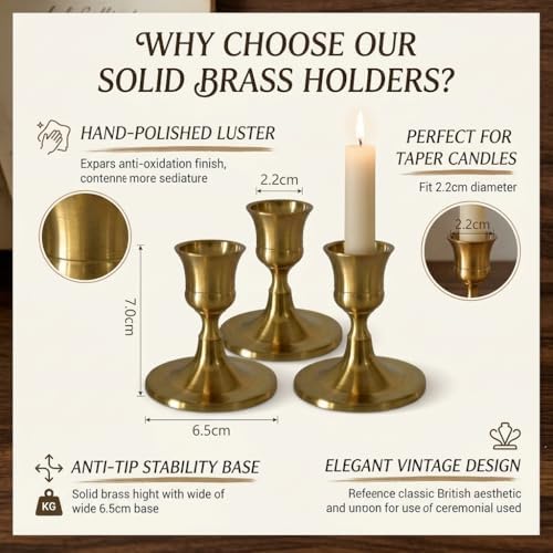 Bronze Wine Glass Metal Candlestick Holders -Vintage Modern Metal Taper Candle Holders, Decorative Centerpiece for Table Mantel, Wedding Kitchen Home Decor, Wedding Gift,18Pcs - Image 3