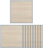 Hausattire Bamboo Placemats for Dining Table Set of 10 Washable 14x14 Inch Square Place Mats Sushi Mats for Kitchen Table Outdoor Parties Easter Farmhouse Boho Decoration - Grey by Hausattire