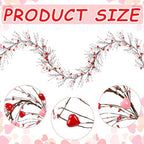 Valentine's Day Garland with 30 Fairy Lights 4.5ft Pip Berry Cherry Blossom Garland LED Christmas Lights for Valentine's Day Wedding Party (Red, Pink) - Image 2