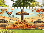 16X7Ft Fall for Jesus Garage Door Cover Banner Decorations, He Never Leaves Thanksgiving Backdrop Garage Door Autumn Backdrop Wall Decorations for Outdoor Home Yard Decor Party Photo Backgrounds - Image 7