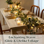 Fairy Light Olive Vine Garland, 6ft 96 Led Vines with Fairy Lights, Twinkling Tree Olive Vine, Faux Vine Lights Artificial Greenery Garlands for Fireplace, Table, St. Patrick's Day, Home DéCo (9FT) - Image 2