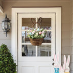 Glizthome 18" H Easter Wreath Decorations Bunny Shape Basket Wreath Artificial Flower for Front Door Spring Home Dining Table Baby Shower Farmhouse - Image 6