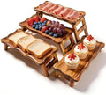 4 Tiered Serving Tray for Party Acacia Wood Foldable Tiered Tray Stand by BOYMCOWBOYHOMEDECOR