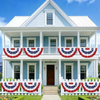 6 Pack 1.5x3 Ft USA Pleated Fan Flag, American Bunting Flag Patriotic Half Fan Banner 4th of July Decorations Outdoor Memorial Day Decor Fourth July Independence Day Outside Red White and Blue Decor - Image 6