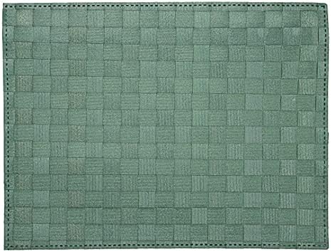 Restaurantware Rectangle Green Woven Placemat, 16 x 12 in, 6 Pack - Image 2