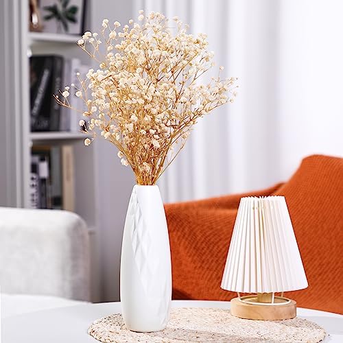 10 Pack Composite Plastic Flower Vases Bulk White Small Tall Conic Floral Vases for Centerpieces Unbreakable Bud Vase for Wedding Party Living Room Decor (Elegant) - Image 4