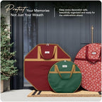 Covermates Deluxe Wreath Storage Bag, 36" Diameter x 8" H, Red - Image 2