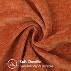 decorUhome Soft Chenille Throw Pillow Covers 22x22 Set of 2 Rust - Image 3