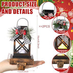 Therwen 2 Pcs Christmas Stocking Holders Lantern, LED, Classic, Bronze - Image 2